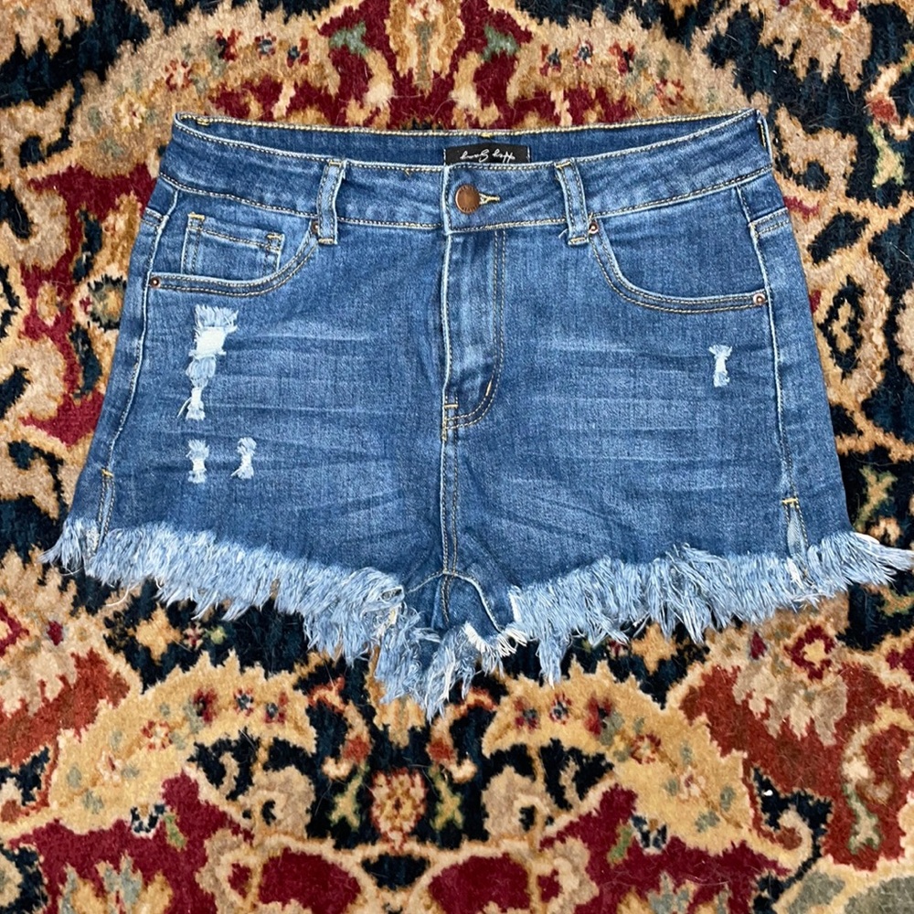 Hey Samy Frayed Jean Shorts Medium 29” Waist Stretch